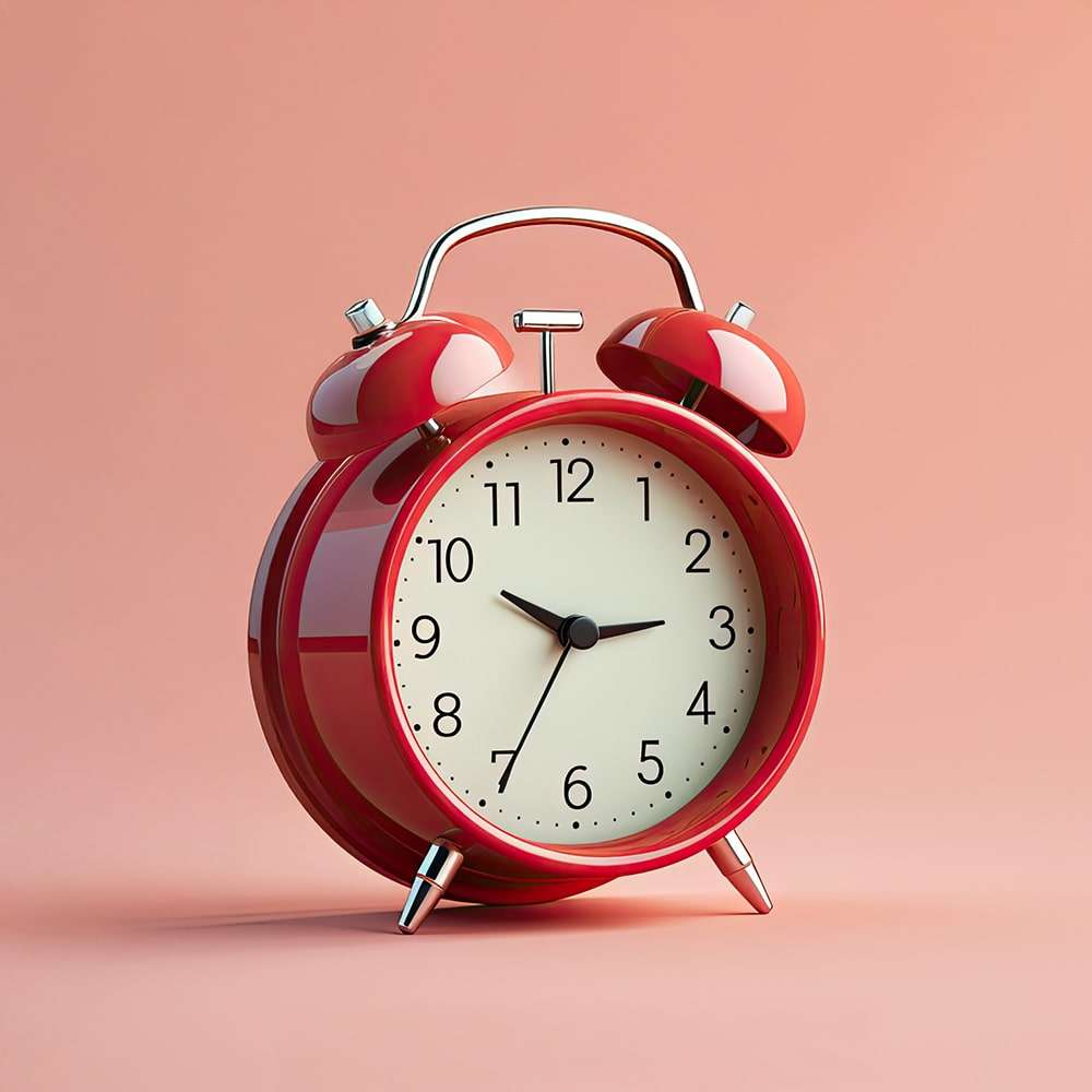 VINTAGE RED TWIN BELL ALARM CLOCK